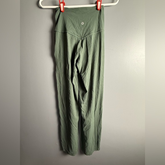 Lululemon Olive Green Wide Leg Yoga Pants Stretch Leggings w/ Pockets Sz S - Picture 1 of 5